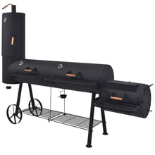 Load image into Gallery viewer, BBQ Charcoal Smoker with Bottom Shelf Black Heavy XXL
