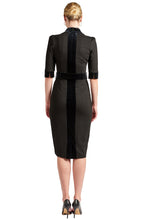 Load image into Gallery viewer, Nicola Sheath Dress - Elbow sleeve, notch neck Ponte dress with
