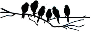 Perching Love Birds - Metal Wall Art