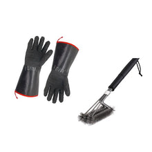 Load image into Gallery viewer, 14 &quot; Barbecue Gloves And 18&quot; Barbecue Brush Set BBQ Tools
